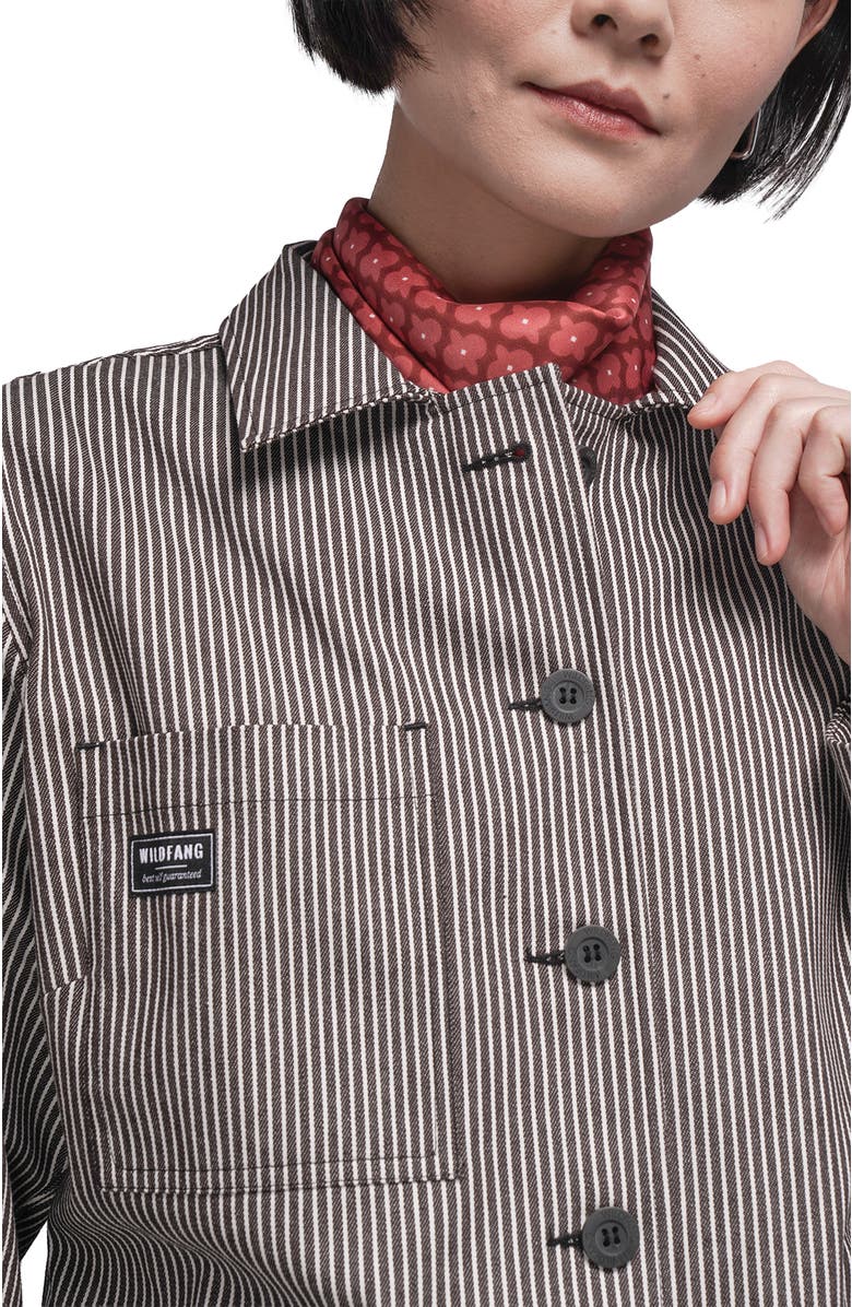WILDFANG The Essential Railroad Stripe Utility Jacket, Alternate, color, Mocha/White