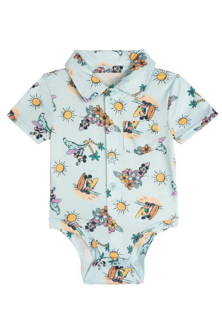 Mickey Mouse Baby Boys' 2-Piece Bodysuit and Shorts Set, Alternate, color, Blue Gray Mickey