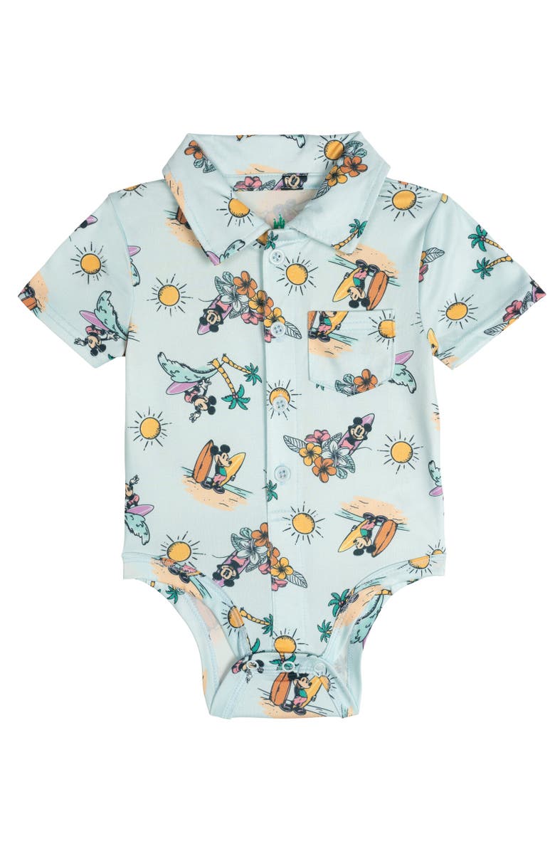 Disney Mickey Mouse Baby Boys' 2-Piece Bodysuit and Shorts Set, Alternate, color, Blue Gray Mickey