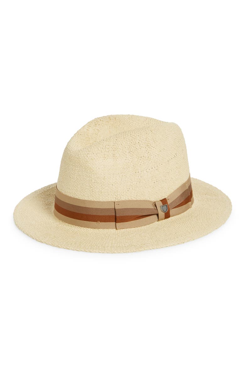 Roma Straw Fedora, Main, color, NATURAL