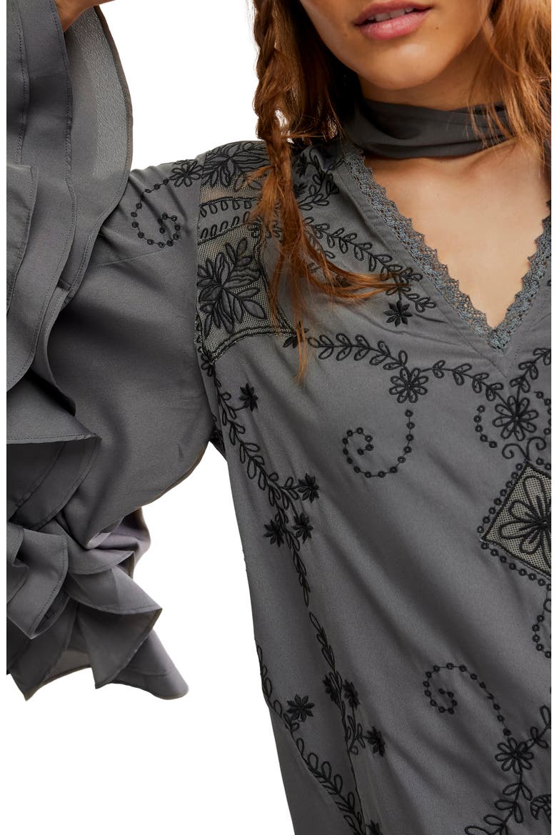 Bali September Sun Long Sleeve Minidress, Alternate, color, CHARCOAL GREY
