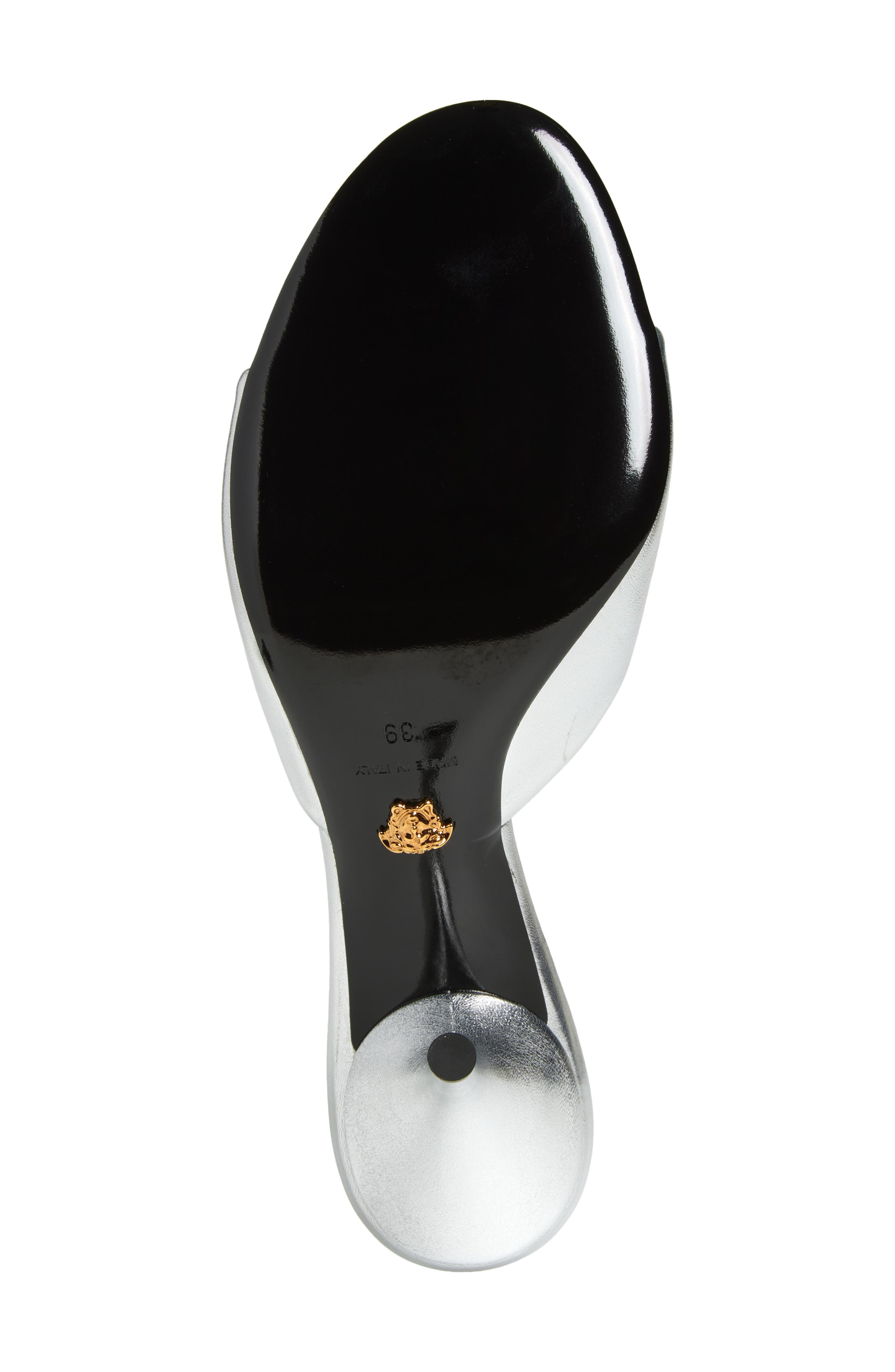 Versace Opera Bow Slide Sandal, Alternate, color, Silver-Versace Gold