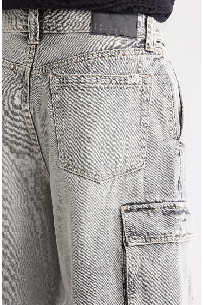 Peter Extreme Baggy Denim Cargo Shorts, Alternate, color, GRAY