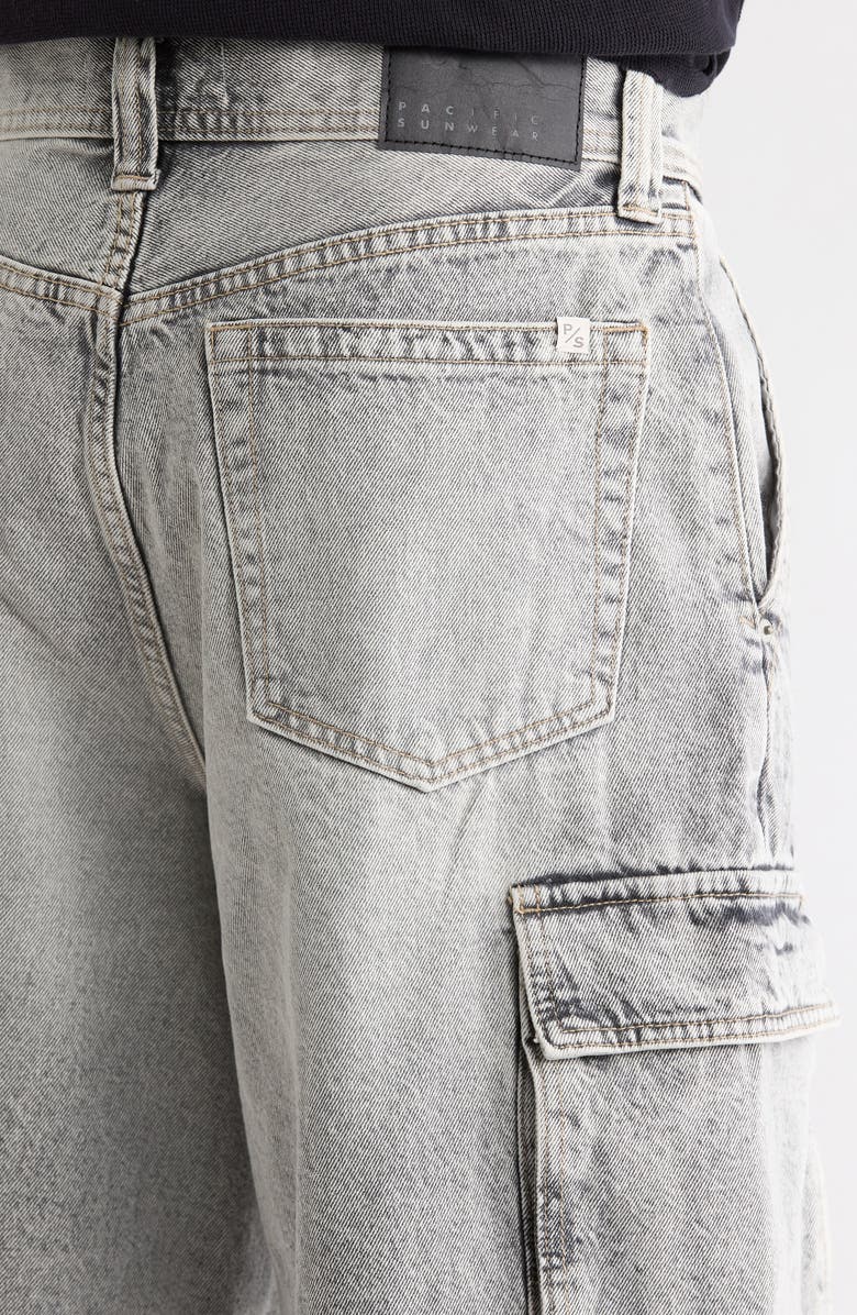 PacSun Peter Extreme Baggy Denim Cargo Shorts, Alternate, color, Gray