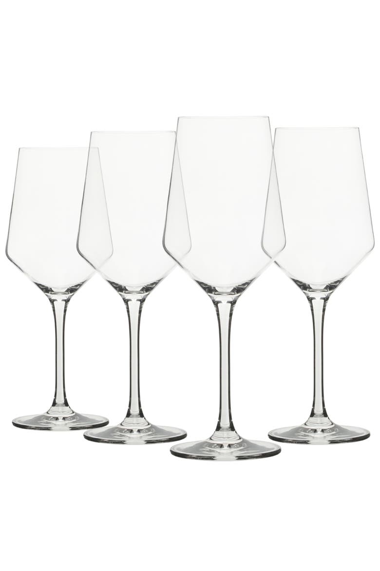Crystal 4-Piece All-Purpose Wine Glass Set with Modern Curve Silhouette, Main, color, Clear