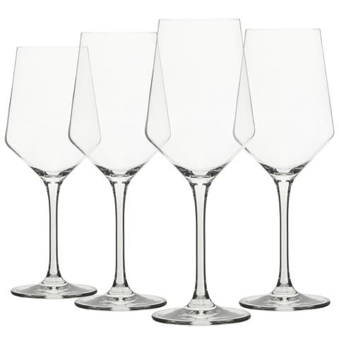 Crystal 4-Piece All-Purpose Wine Glass Set with Modern Curve Silhouette