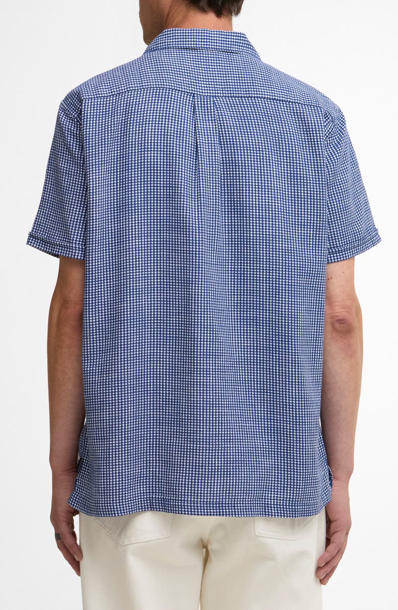 Barbour Rudbek Geo Jacquard Cotton Camp Shirt, Alternate, color, Navy