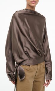 STAUD Phoebe Dolman Sleeve Silk Top