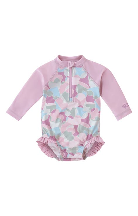 Long Sleeve Ruffle Legged Swim Suit (Baby)