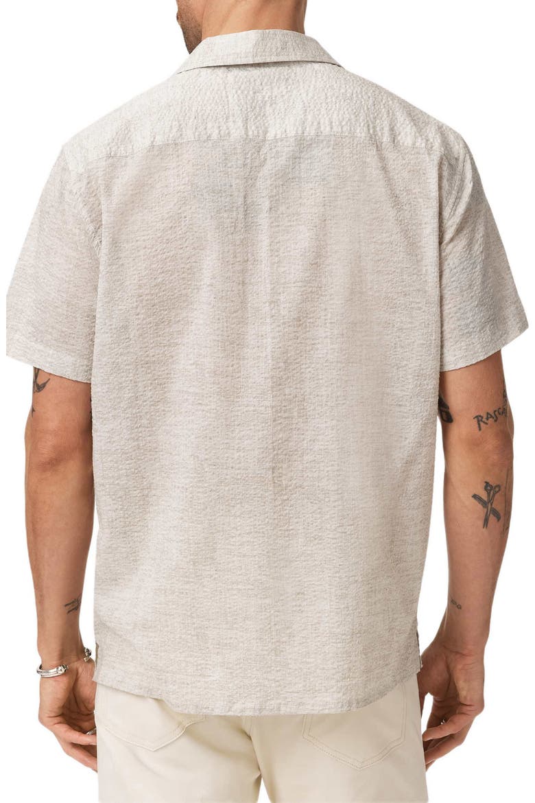 Malon Mélange Short Sleeve Cotton Seersucker Button-Up Shirt, Alternate, color, IVORY