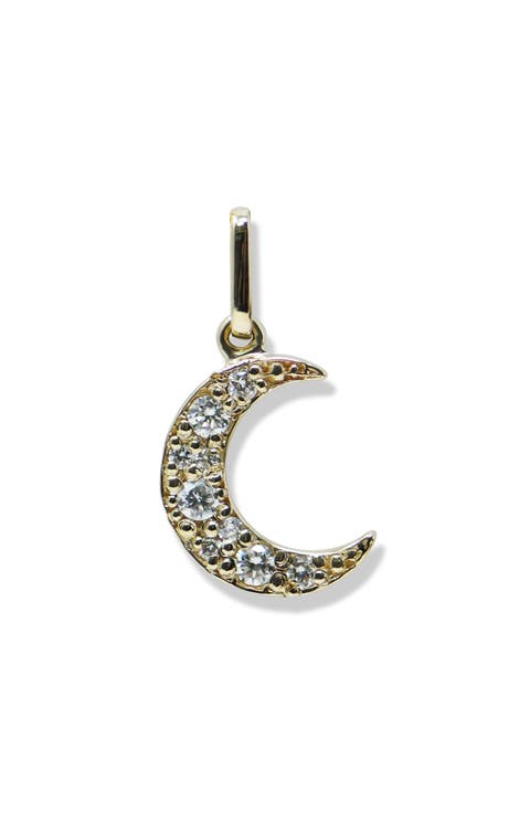 Pavé Diamond Crescent Moon Charm