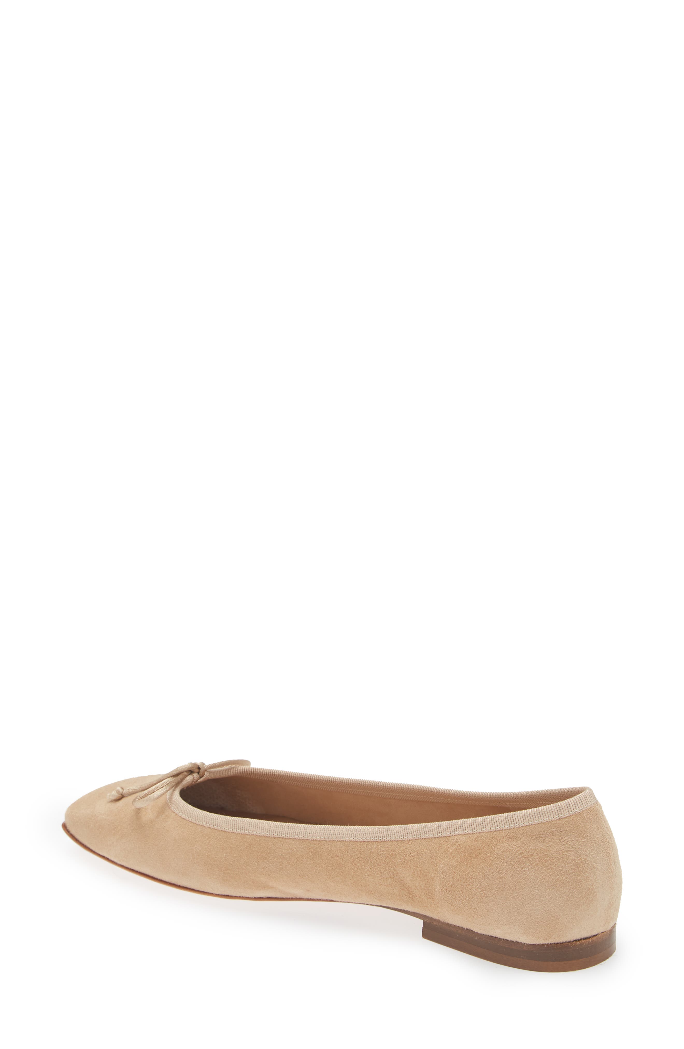 Square Toe Ballet Flat, Alternate, color, CAMEL SUEDE
