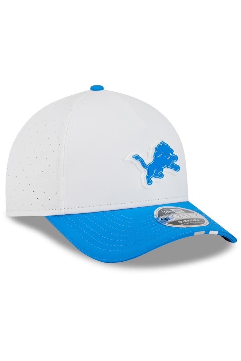 Men's New Era  White/Blue Detroit Lions 2025 NFL Training Camp A-Frame 9FORTY Adjustable Hat, Alternate, color, White