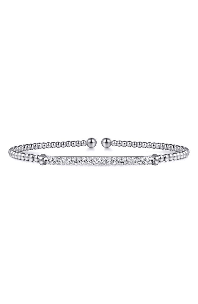 Gabriel & Co. Bujukan Diamond Beaded Cuff Bracelet, Main, color,