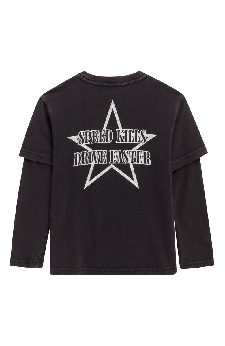 PacSun Kids' Born Free Long Sleeve Layered Graphic T-Shirt, Alternate, color, Black