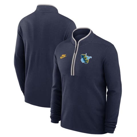 Men's Nike Navy West Virginia Mountaineers Throwback Lightweight Victory Dri-FIT Half-Zip Pullover