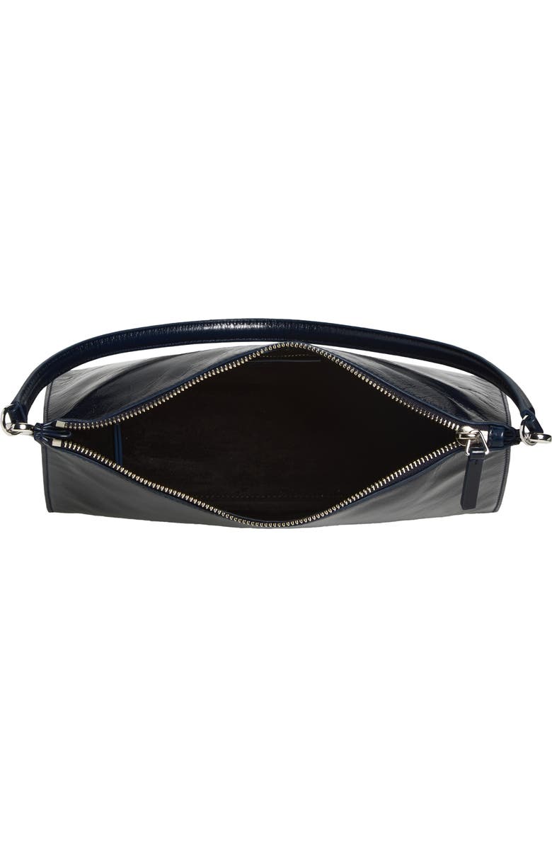 Veronica Beard Small Crinkled Leather Shoulder Bag, Alternate, color, Navy