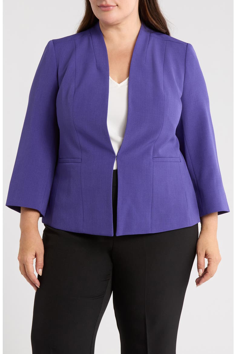 Open Front Stretch Crepe Blazer, Alternate, color, REGAL PURPLE