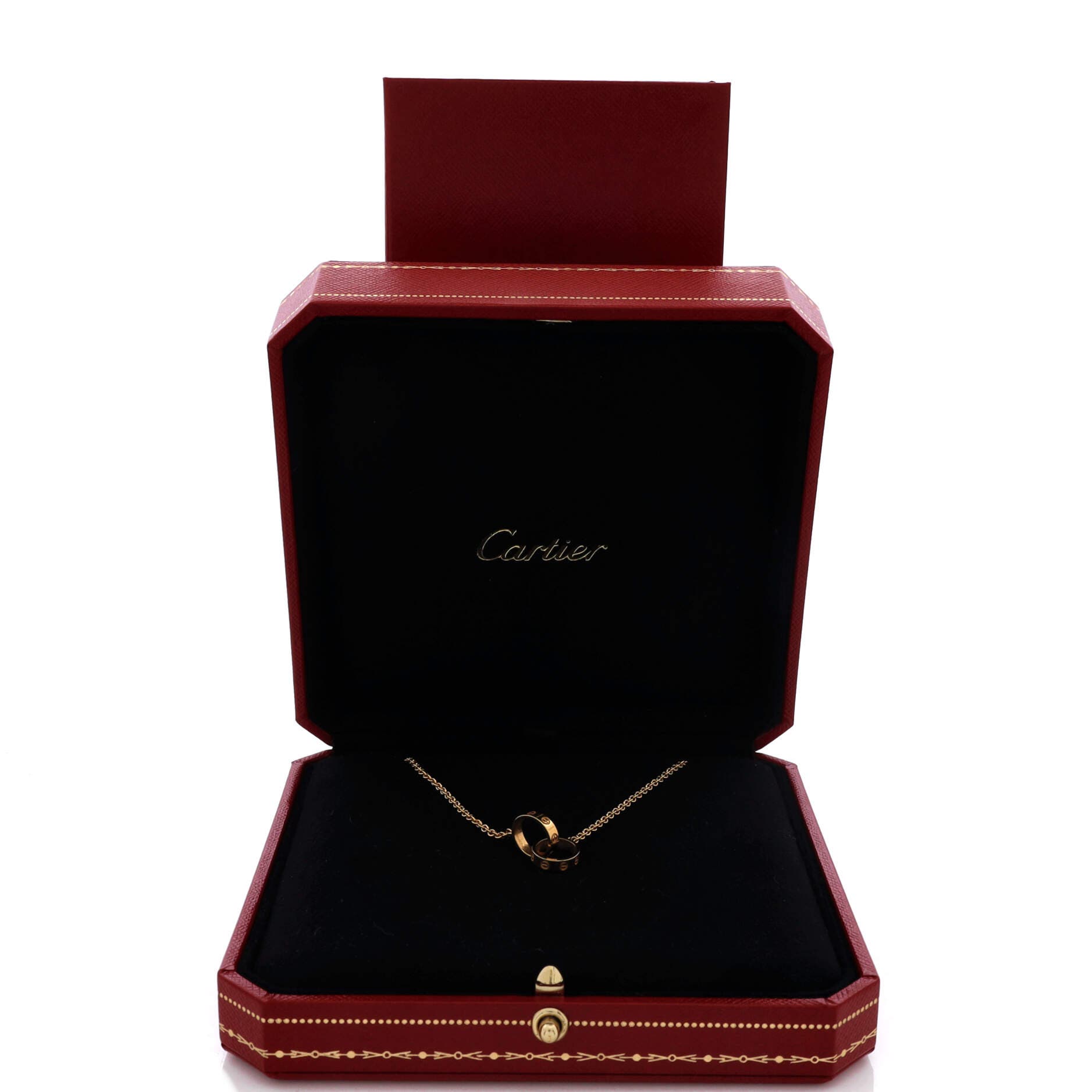 Love Interlocking Necklace 18K Yellow Gold, Alternate, color, Metallic Gold