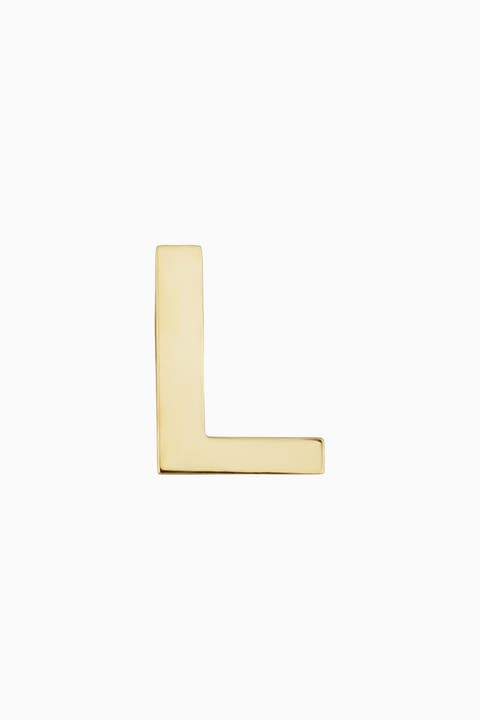 14K Gold Initial Reaction Single Stud