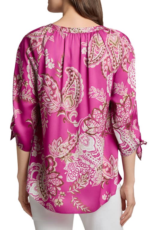 Jones New York Paisley Print Raglan Sleeve Top