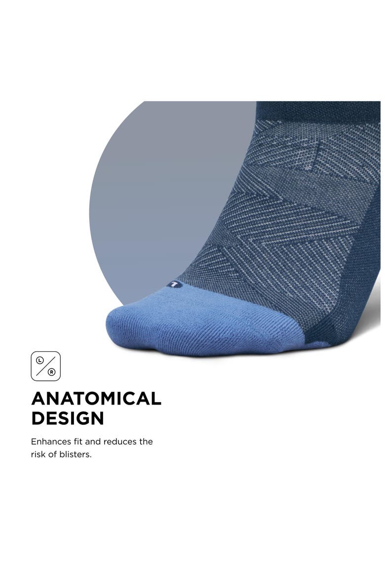 Elite Max Cushion No Show Tab Ankle Socks  Sport Sock with Targeted Compression, Alternate, color, Ocean Blue