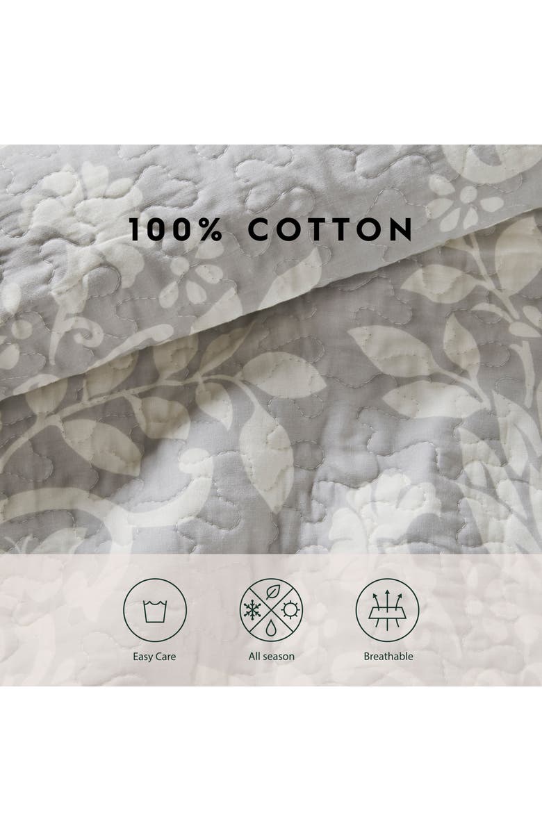 Laura Ashley Rowland Twin Quilt & Sham Set, Alternate, color, Dove Grey