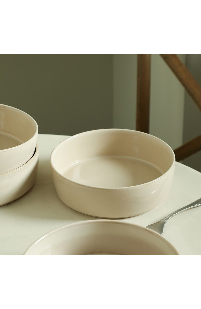 Stone Lain Eden Stoneware 4-Piece Pasta Bowl Set, Alternate, color, Beige