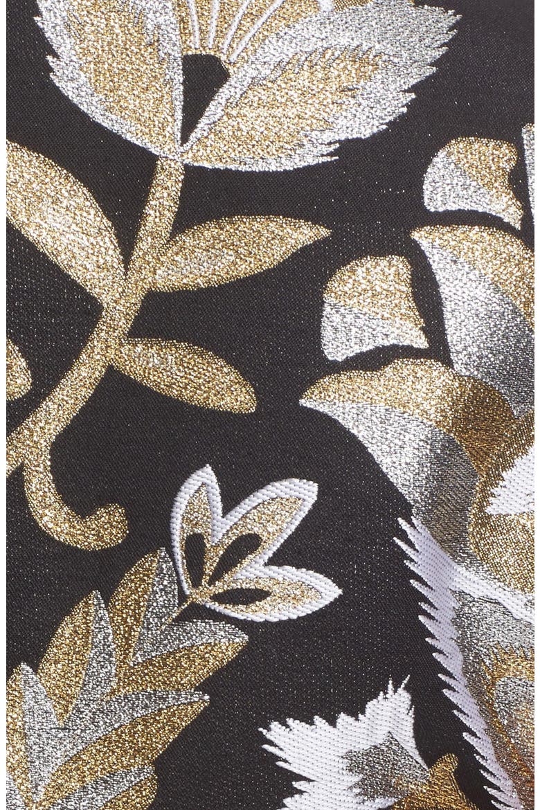 Imoen Opulent Orient Jacquard Fit & Flare Dress, Alternate, color, BLACK