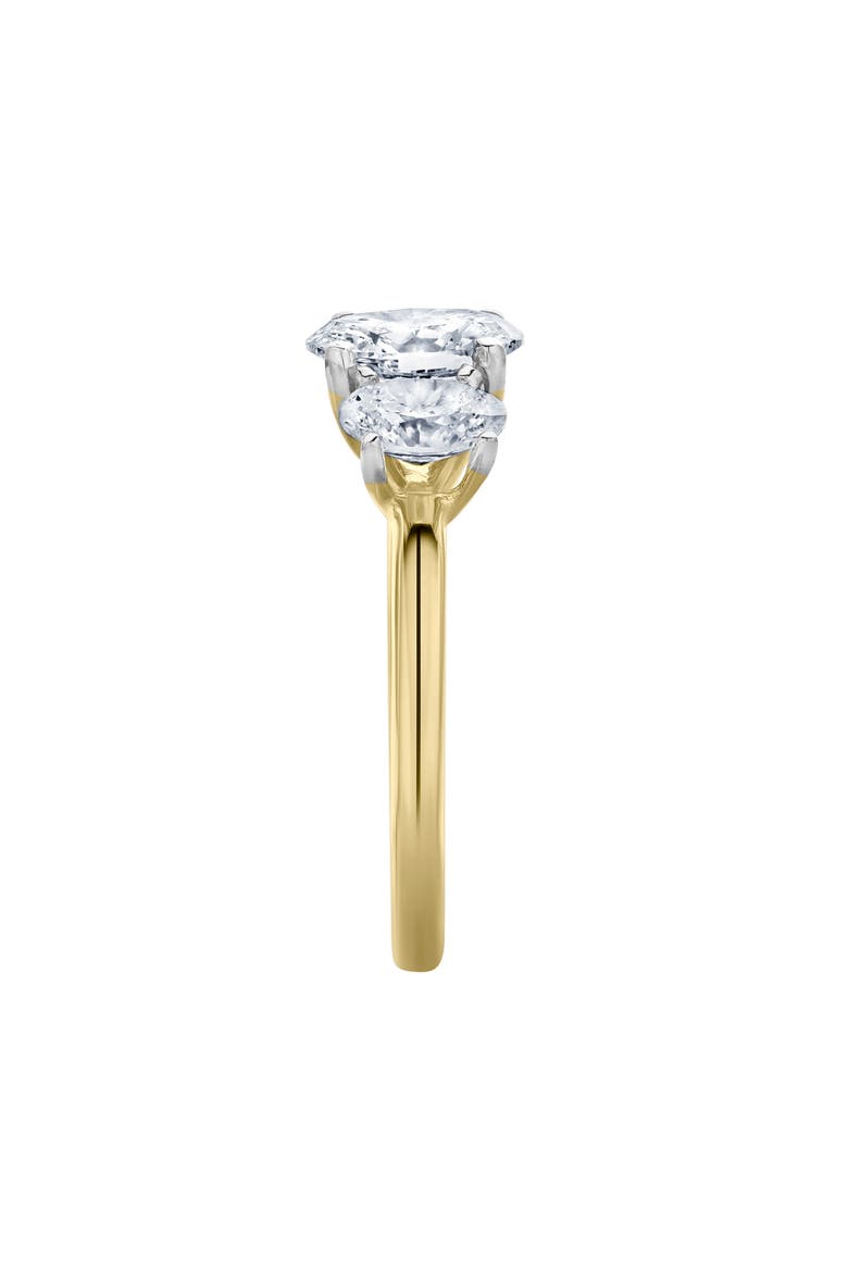Delila 14K Gold Oval Cut Lab Grown Diamond Trinity Ring - 2 ct, Alternate, color, 14K Yellow Gold