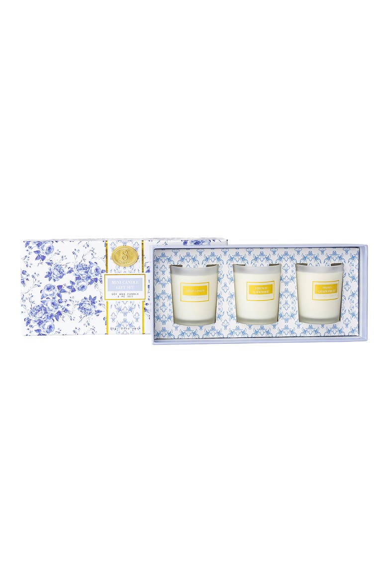 Crisp Linen Mini Candle Set, Main, color, BLUE
