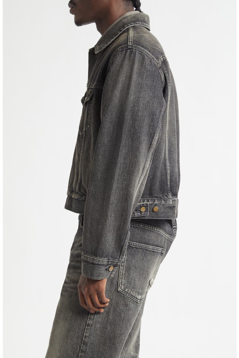 Denim Trucker Jacket, Alternate, color, WORN BLACK WORN BLACK