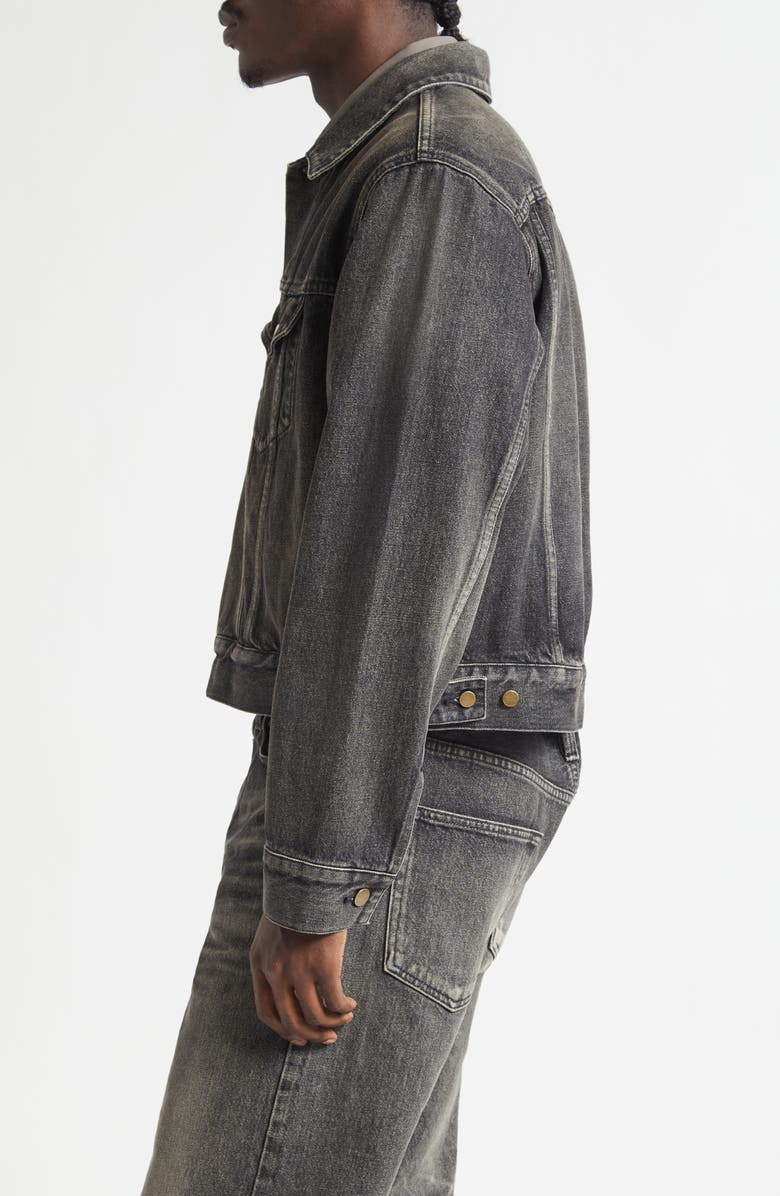 Fear of God Denim Trucker Jacket, Alternate, color, Worn Black Worn Black
