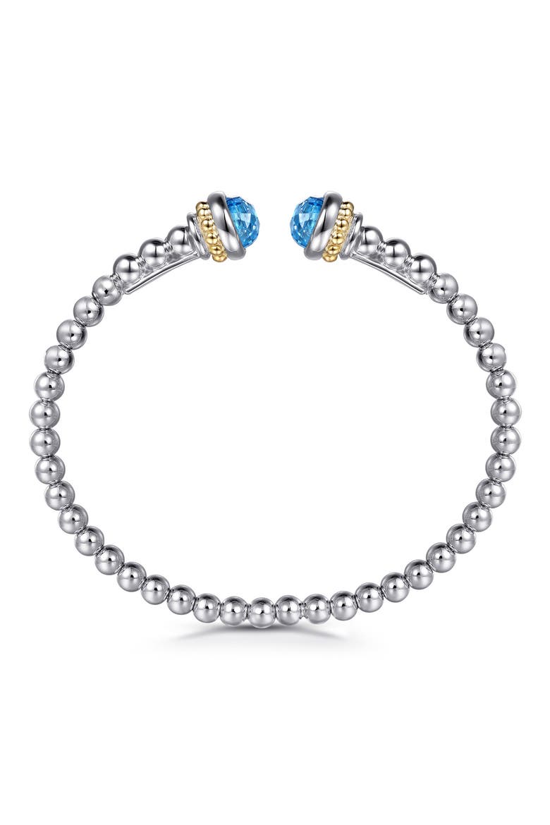 Bujukan 14k Gold & Sterling Silver Blue Topaz Bangle, Alternate, color, STERLING / 14K/ BLUE TOPAZ