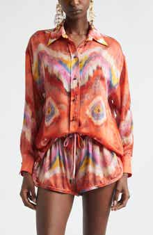 Kindred Spirit Alchemy Relaxed Silk Satin Button-Up Shirt