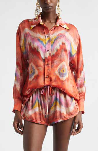 Kindred Spirit Alchemy Relaxed Silk Satin Button-Up Shirt