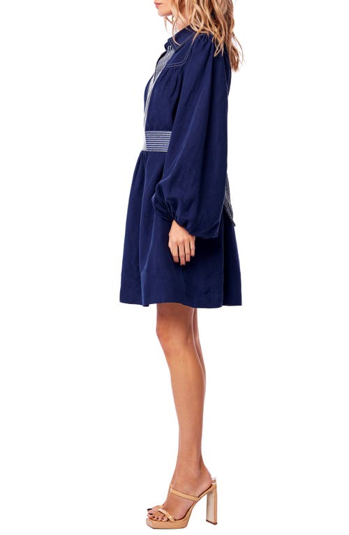 Ciebon Martina Long Sleeve Minidress In Navy