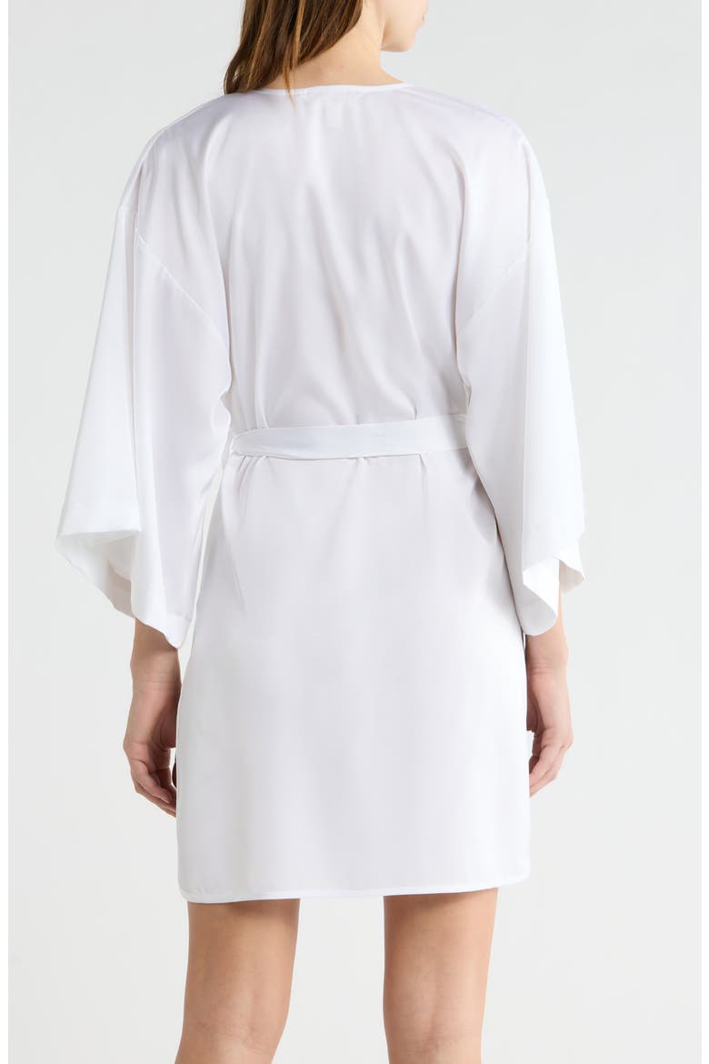 Get Ready with Me Satin Robe, Alternate, color, WHITE
