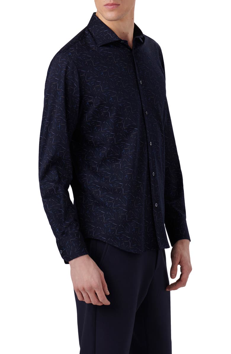 Bugatchi Axel Shaped Fit Abstract Print Performance Button-Up Shirt, Alternate, color,