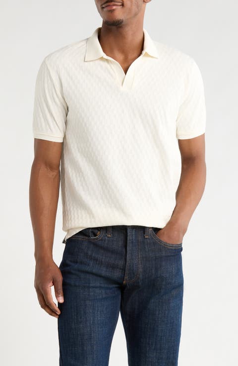 Geo Textured Short Sleeve Polo