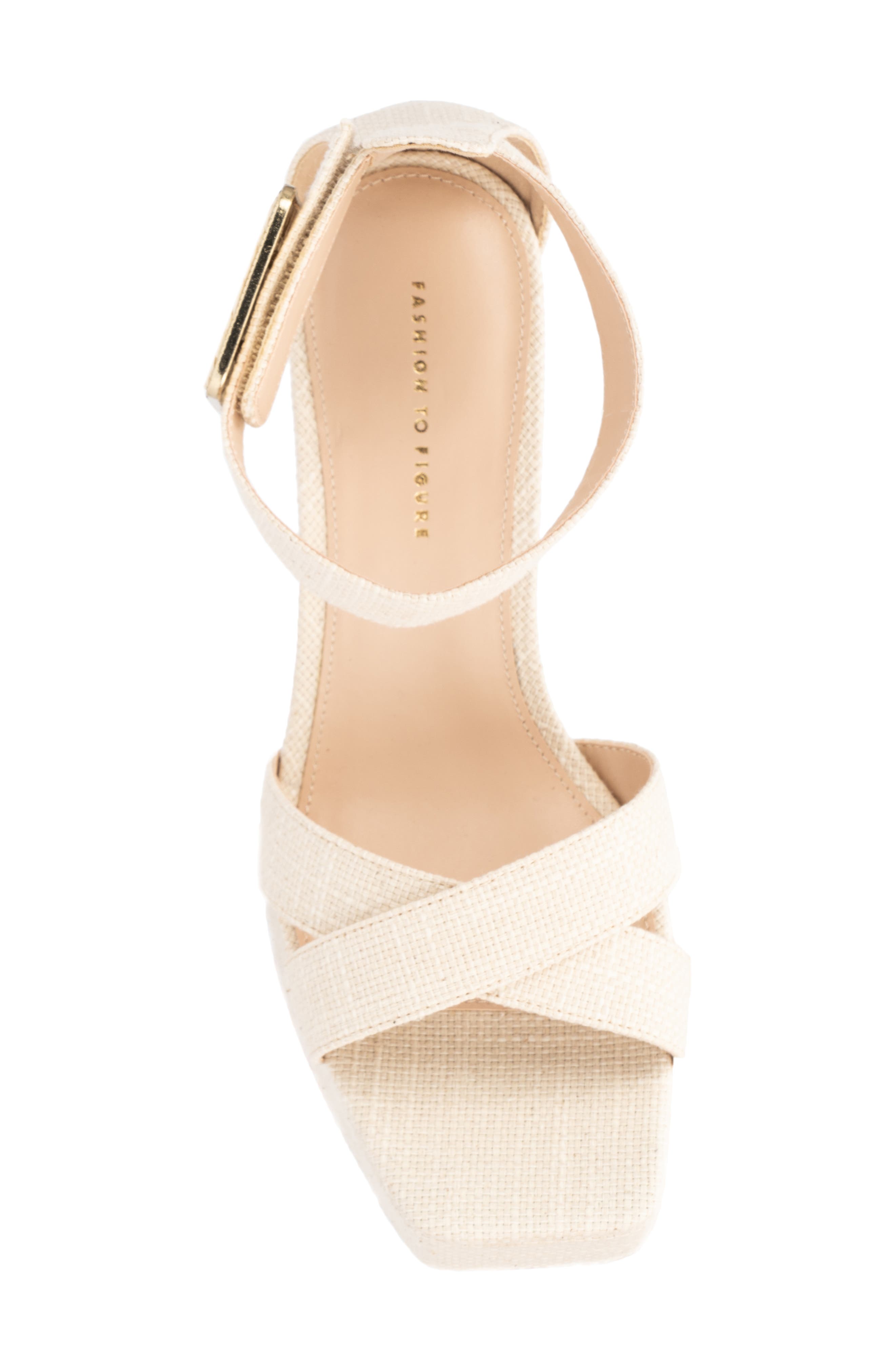 Fashion to Figure Layla Platform Heeled Sandal - Wide Width, Alternate, color, Natural