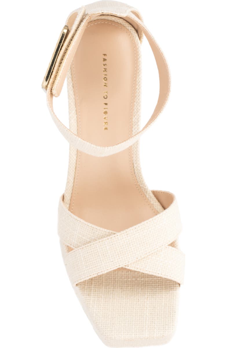 Fashion to Figure Layla Platform Heeled Sandal - Wide Width, Alternate, color, Natural