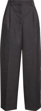 Givenchy Double Pleat Low Waist Wool Grain de Poudre Pants
