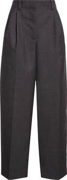 Givenchy Double Pleat Low Waist Wool Grain de Poudre Pants