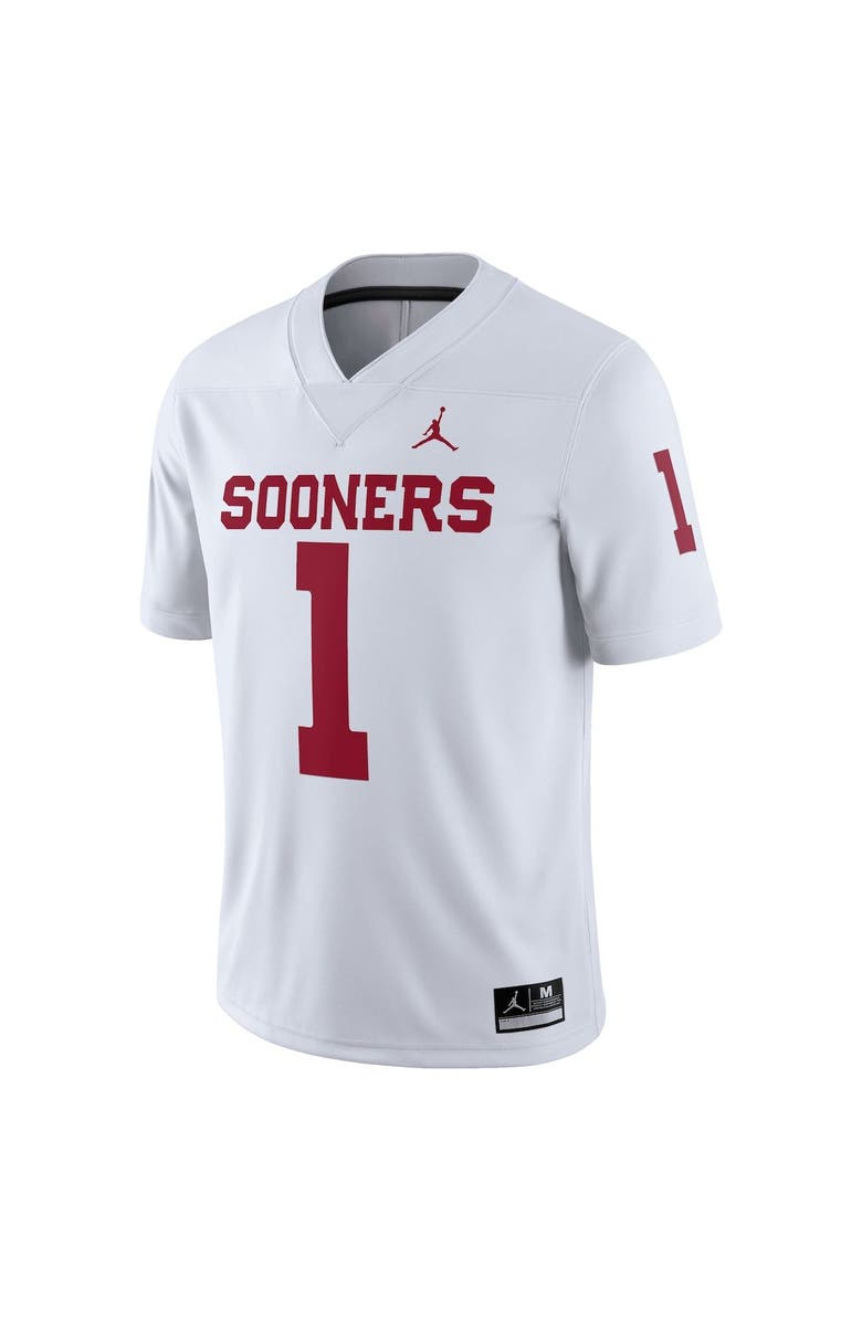 Jordan Brand Men's Jordan Brand White Oklahoma Sooners #1 Away Game Jersey, Alternate, color, 