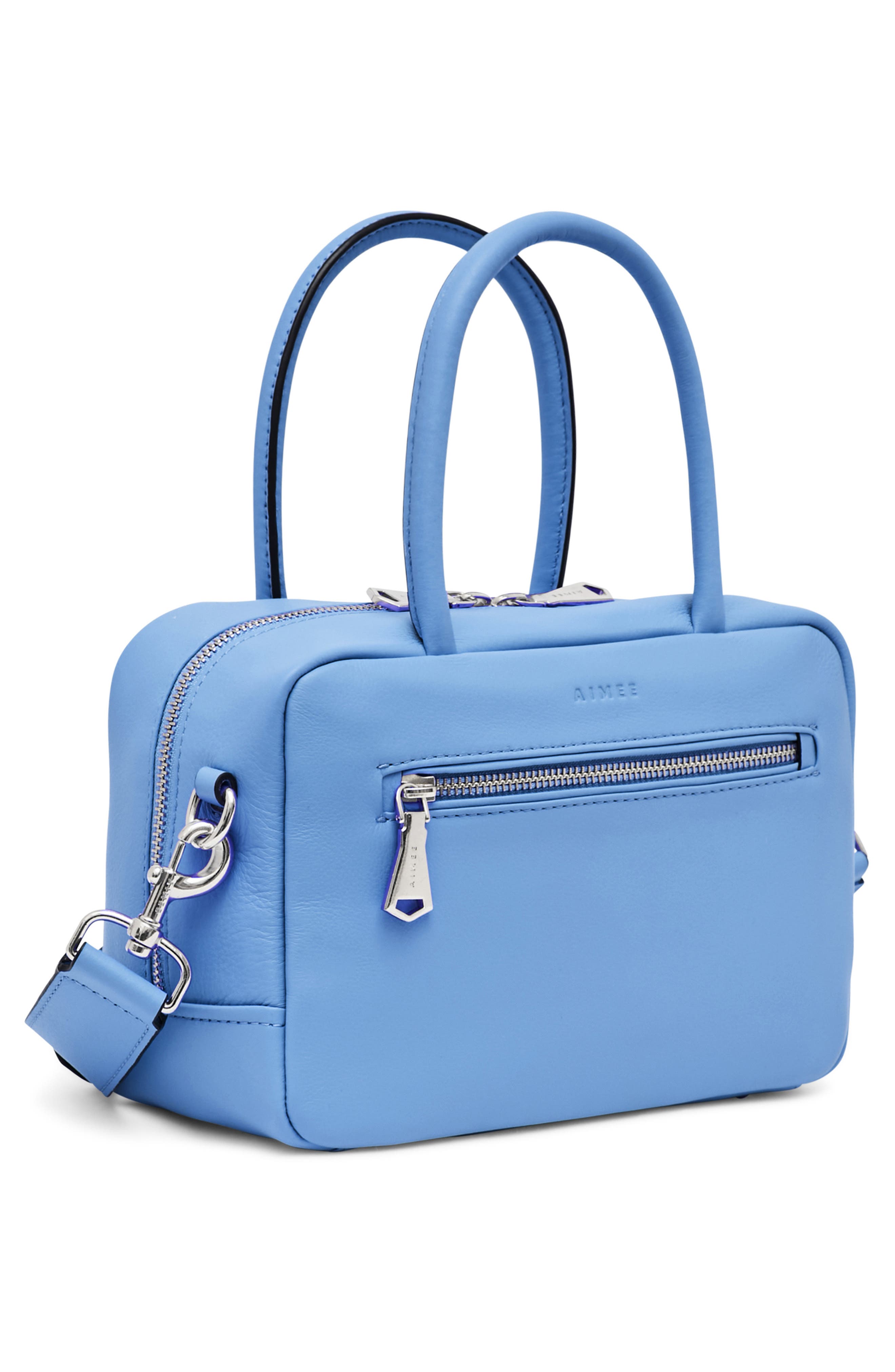 Medium Ritual Leather Satchel, Alternate, color, PURE BLUE