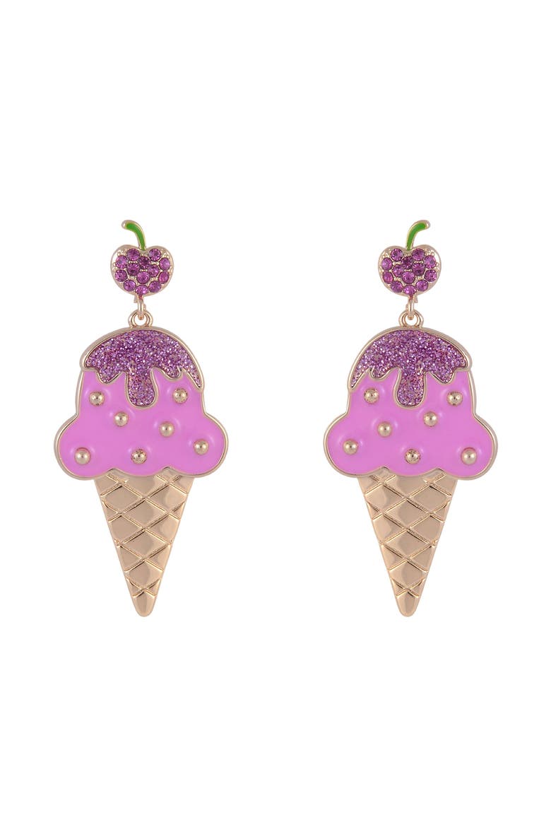 Pink Ice Cream Cone Earrings, Alternate, color, Pink