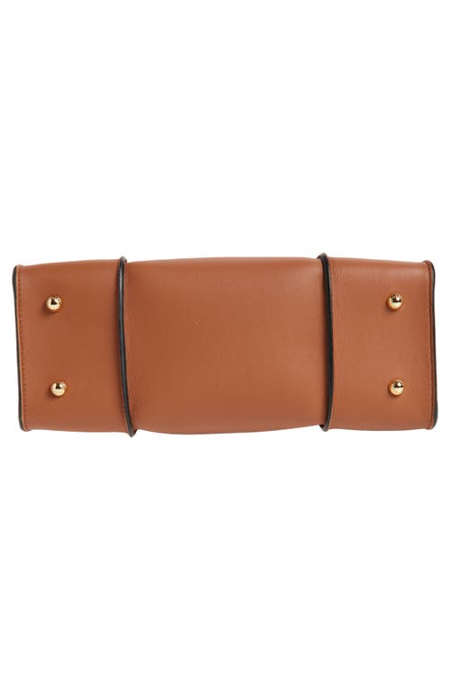 Strathberry Arkshell Top Handle Leather Bag In Brown