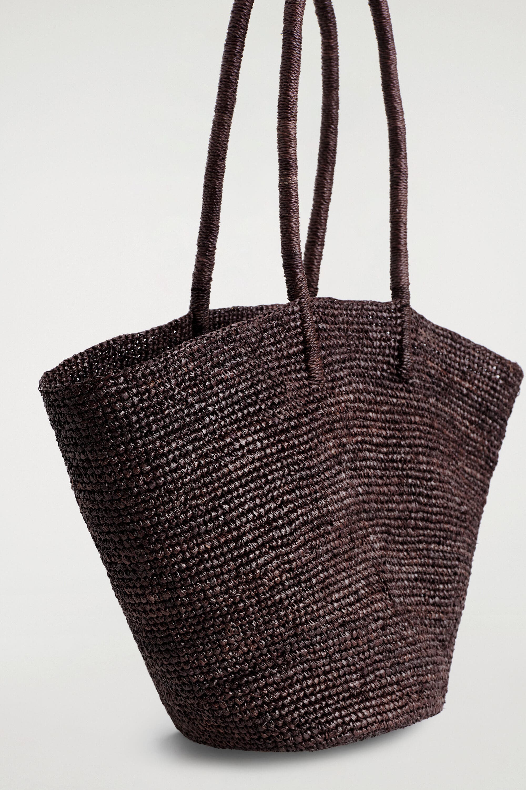 COS Hand-Woven Market Tote - Straw, Alternate, color, Brown