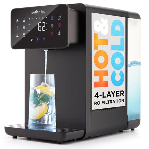Reverse Osmosis Water Filter, Hot & Cold Dispenser, 4-Stage RO, 6 Temp Presets